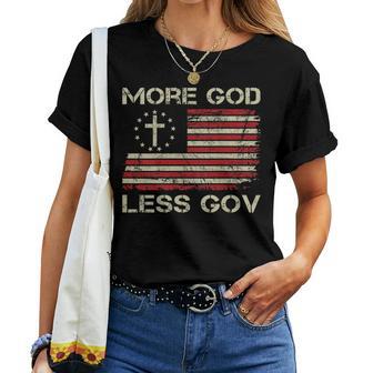 More God Less Gov Patriotic Christian Usa Flag On Back Women T-shirt - Thegiftio UK