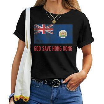God Save Hong Kong British Colonial Hk Flag Protest Women T-shirt | Mazezy AU