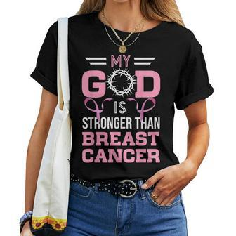 My God Is Stronger Than Breast Cancer Awareness Christian Women T-shirt - Monsterry AU