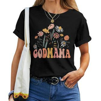 Godmama Groovy Wildflower Mother's Day Women T-shirt
