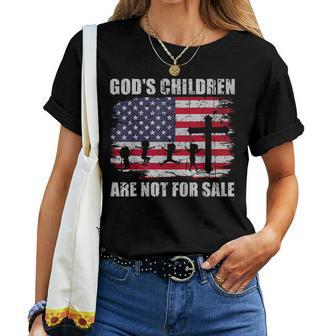Gods Children Are Not For Sale Christ Christian Vintage Women T-shirt Crewneck Short Sleeve Graphic - Monsterry
