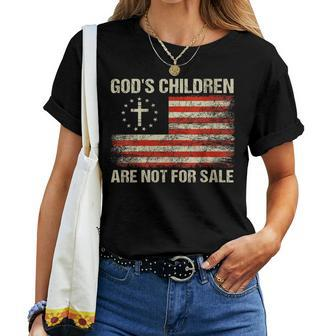 Gods Children Are Not For Sale Funny Quote Gods Children Women T-shirt Crewneck Short Sleeve Graphic - Monsterry