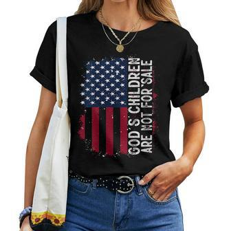 Gods Children Are Not For Sale American Flag Apparel Women T-shirt | Mazezy