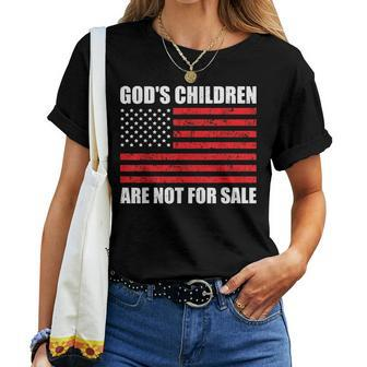Gods Children Are Not For Sale Usa Flag Children Usa Women T-shirt | Mazezy
