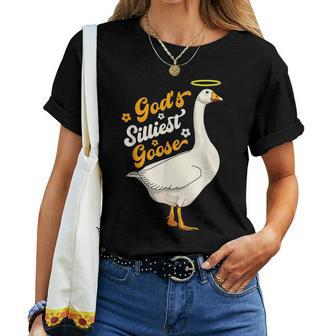 Gods Silliest Goose Animal Goose Lovers Women T-shirt | Mazezy
