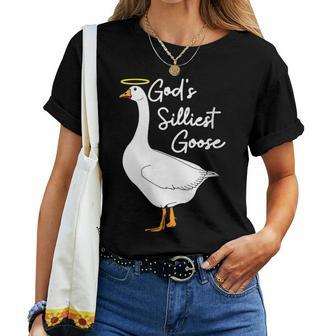 Gods Silliest Goose Christian Goose Lover Women T-shirt | Mazezy