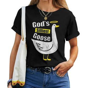Gods Silliest Goose Duck Lover Women T-shirt | Mazezy