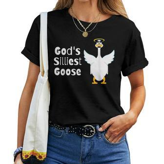 Gods Silliest Goose Silly Disguise Women T-shirt | Mazezy