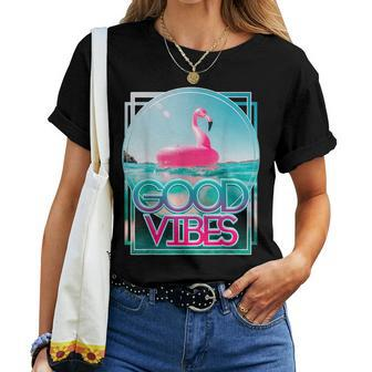Good Vibes Good Vibes Only Edm Rave Flamingo Women T-shirt Crewneck | Mazezy