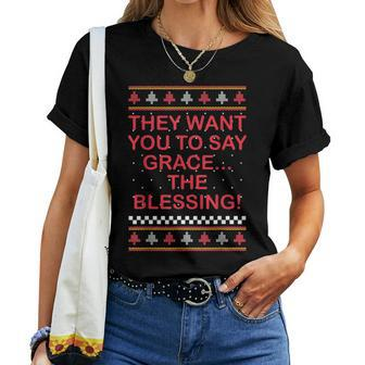 Grace The Blessing Ugly Christmas Sweaters Women T-shirt | Mazezy