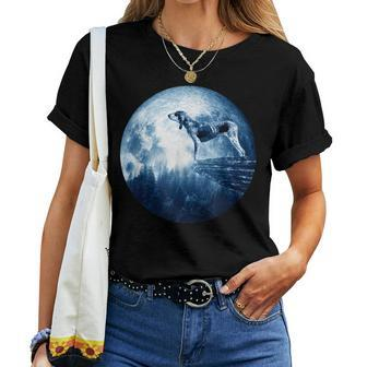 Grand Bleu De Gascogne Dog Moon Dog Mom Dad Dog Lovers Women T-shirt | Mazezy