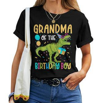 Grandma Of The Birthday Boy Family Matching Dinosaur Squad Women T-shirt - Thegiftio UK