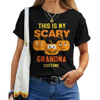 Grandma Halloween This Is My Scary Grandma Costume Women T-shirt | Mazezy