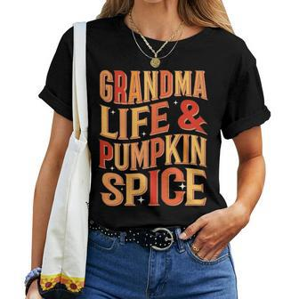 Grandma Pumpkin Spice Autumn Fall Season Grandmother Women T-shirt - Thegiftio UK