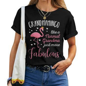 Grandmamingo Like A Grandma Only Fabulous Pink Flamingo Women T-shirt - Thegiftio UK