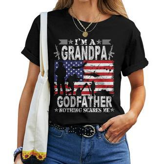 I Am A Grandpa A Godfather And A Veteran Fathers Day Women T-shirt Crewneck | Mazezy