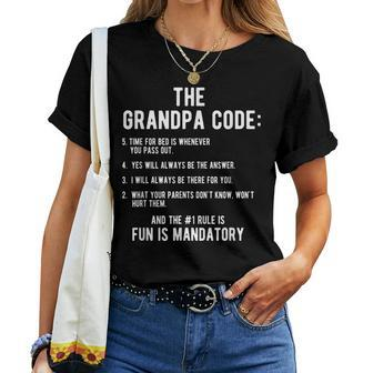 Grandpa From Granddaughter Grandson The Grandpa Code Women T-shirt | Mazezy
