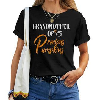 Grandparents Day Grandmother Halloween Fall Pumpkin T Halloween Women T-shirt