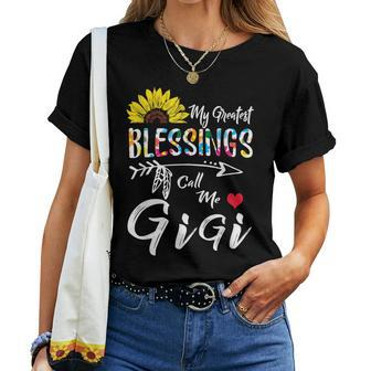 My Greatest Blessings Call Me Gigi Sunflower Women T-shirt | Mazezy