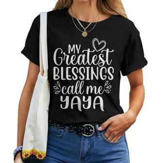 My Greatest Blessings Call Me Yaya Greece Greek Grandma Women T-shirt - Monsterry CA