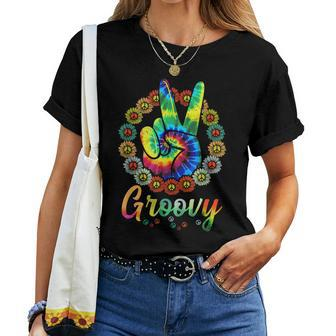 Groovy 70'S Tie Dye Vintage 70S Retro 70'S Hippie Costume Women T-shirt - Seseable