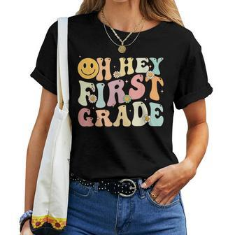 Groovy Oh Hey 1St First Grade Back To School Teacher Student Women T-shirt - Monsterry