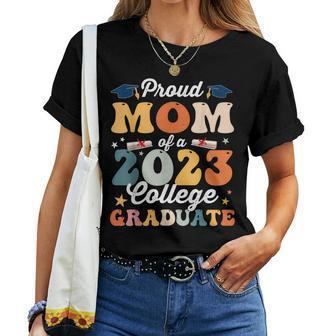 Groovy Proud Mom Of A 2023 College Graduate Party 23 Mommy Women T-shirt | Mazezy