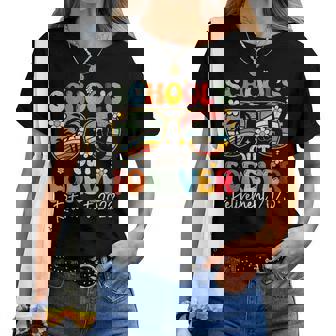 Groovy Schools Out Forever Retirement Teacher Retired 2023 Women T-shirt | Mazezy