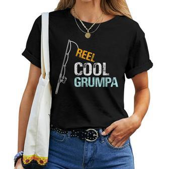 Grumpa From Granddaughter Grandson Reel Cool Grumpa Women T-shirt - Monsterry