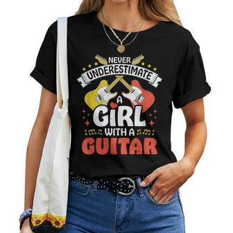 Guitar Musician Guitarist Never Underestimate A Girl Women T-shirt - Thegiftio UK