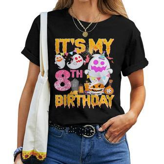 Halloween Birthday 8 Year Old Boy Girl 8Th Birthday Costume Women T-shirt - Thegiftio UK