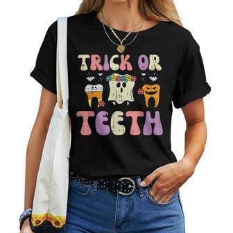 Halloween Dentist Trick Or Th Dental Tooth Costume Women T-shirt - Monsterry AU