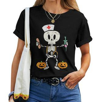 Halloween Nicu Nurse Skeleton Scrub Top Costume Women T-shirt - Monsterry UK