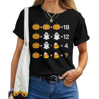 Halloween Order Of Operations Math Quiz Teacher Fall Halloween Women T-shirt | Mazezy