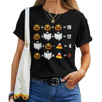 Halloween Order Of Operations Math Halloween Teacher Pumpkin Women T-shirt - Monsterry