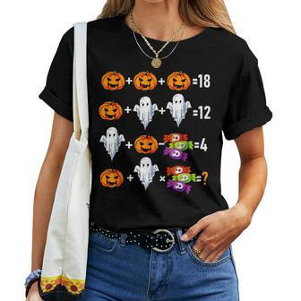 Halloween Order Of Operations Quiz Math Teacher Halloween Women T-shirt - Thegiftio UK