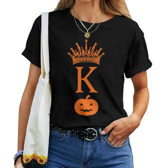 Halloween Pumpkin King Trick Treat Costume Fall Men Boys King Women T-shirt | Mazezy