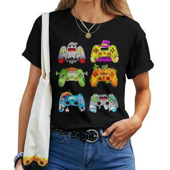 Halloween Skeleton Zombie Gaming Controllers Mummy Game Boys Women T-shirt - Monsterry AU