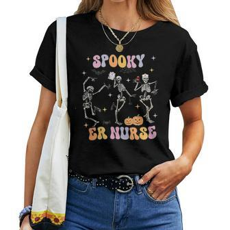 Halloween Spooky Er Nurse Skeleton Emergency Department Women T-shirt - Monsterry DE