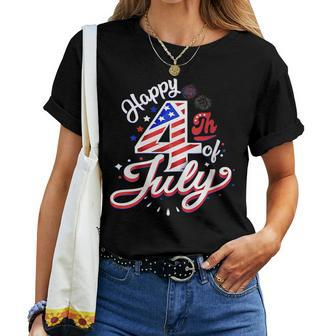 Happy 4Th Of July Patriotic American Us Flag 4Th Of July Women T-shirt | Mazezy UK