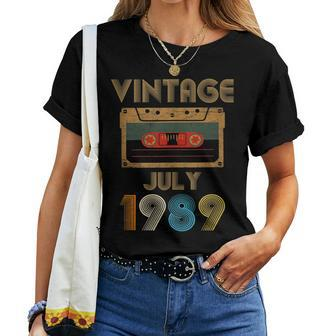 Happy Birthday 30Th Vintage July 1989 For Men Womens Women T-shirt | Mazezy