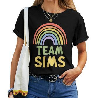 Happy Colorful Team Sims Rainbow Pride Green Yellow Women T-shirt | Mazezy