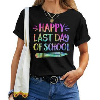Happy Last Day Of School Tie Dye Cool Teacher Hello Summer Women T-shirt | Mazezy