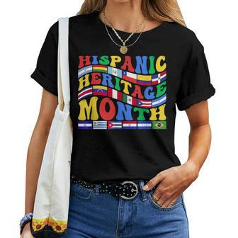 Happy National Hispanic Heritage Month All Countries Groovy Women T-shirt - Seseable