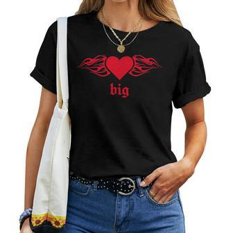Heart Flames Big Little Sister Sorority Reveal For Big Women T-shirt - Thegiftio UK