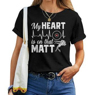 Heart Is On Matt Wrestling Mom Wrestler Parent Women Women T-shirt | Mazezy