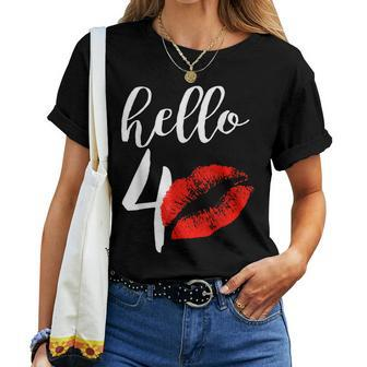 Hello 40 Red Lip Kisses Birthday For Mom Grandma Women T-shirt | Mazezy