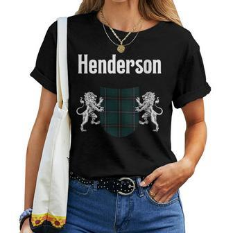Henderson Clan Scottish Name Coat Of Arms Tartan Women T-shirt | Mazezy