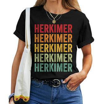 Herkimer County New York Rainbow Text Women T-shirt | Mazezy