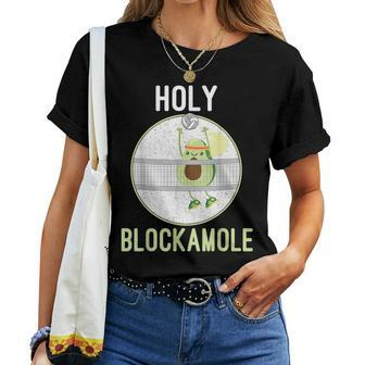 Holy Blockamole Volleyball Block Avocado N Girls Women T-shirt | Mazezy